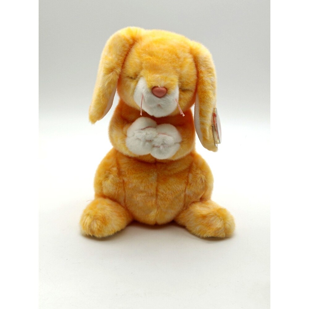 Ty Beanie Babies Grace Praying Bunny Beanbag Plush Yellow Rabbit 2000 W/Tag